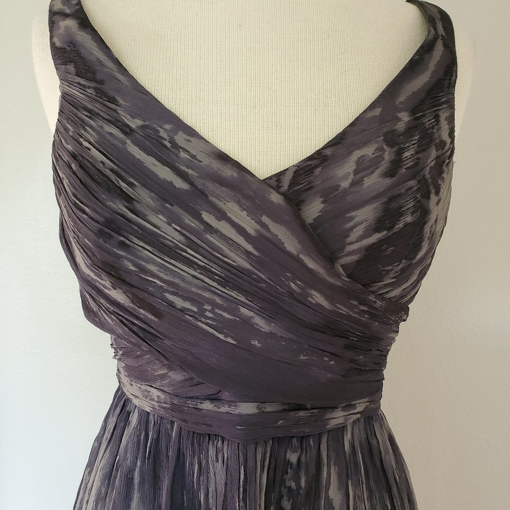 NEW black gray grey Short silk cocktail Dress bridesmaid party wedding striped - Picture 8 of 11